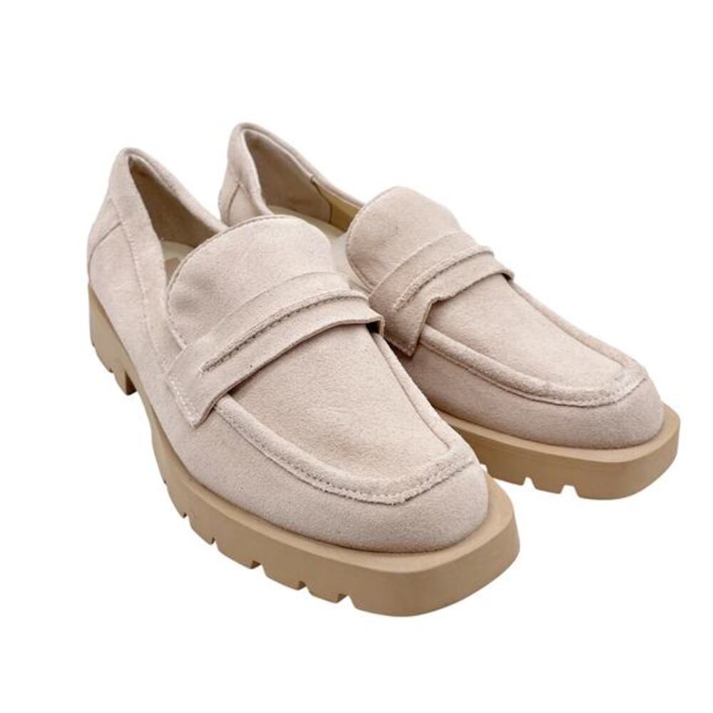 Dolce Vita Women's Elias Lug Sole‎ Tailored Loafer Flats Dune Suede Size 10